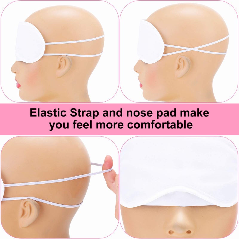 Syhood 28 Pieces Sublimation White Eye Mask Blanks Sleepover Party Supplies Slumber Pajama Party Decorations with Fabric Marker Pens DIY White Sleep Mask - Image 2